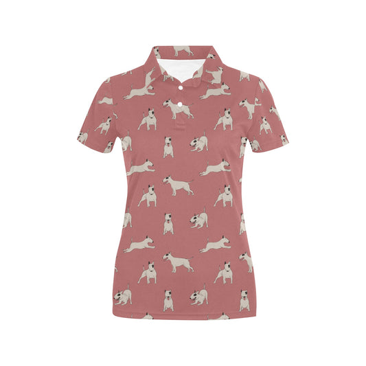 Bull Terriers Pattern Print Design 09 Women's Polo Shirt