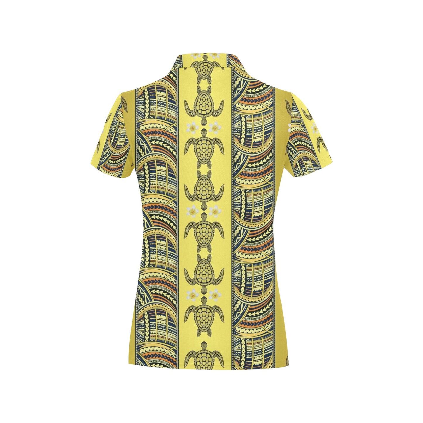 Polynesian Turtle Hawaiian Design Print Women's Polo Shirt