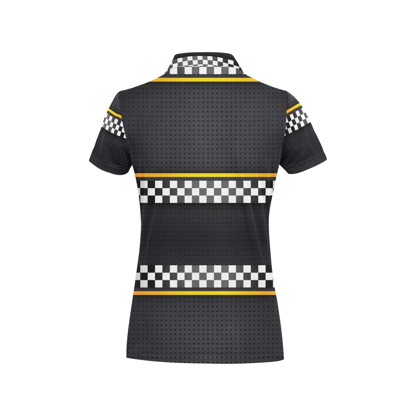 Checkered Flag Yellow Line Style Women's Polo Shirt