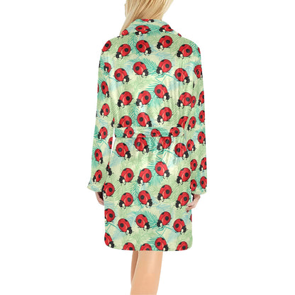 Ladybug Cute Print Pattern Women's Fleece Robe