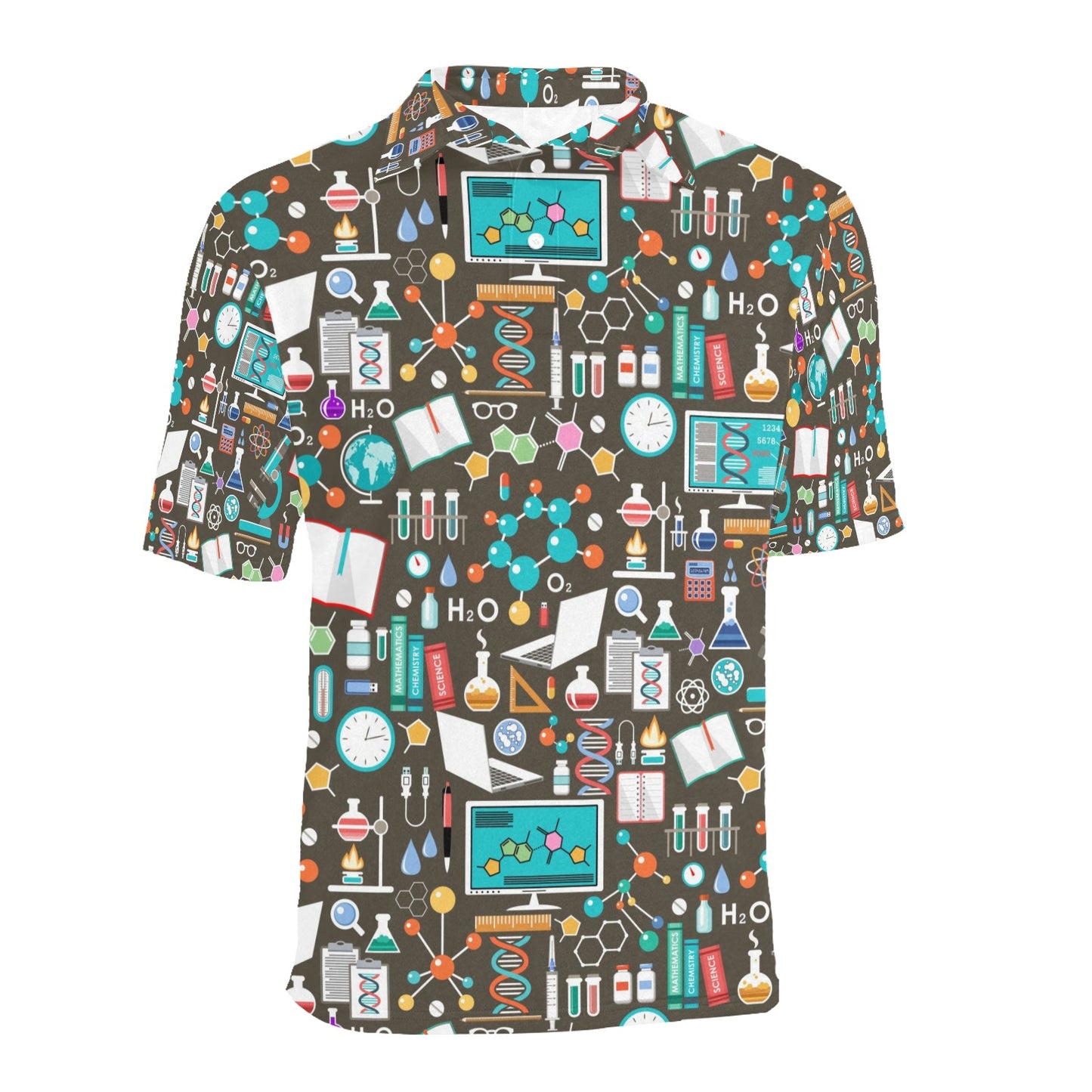 Science Print Design LKS303 Men Polo Shirt