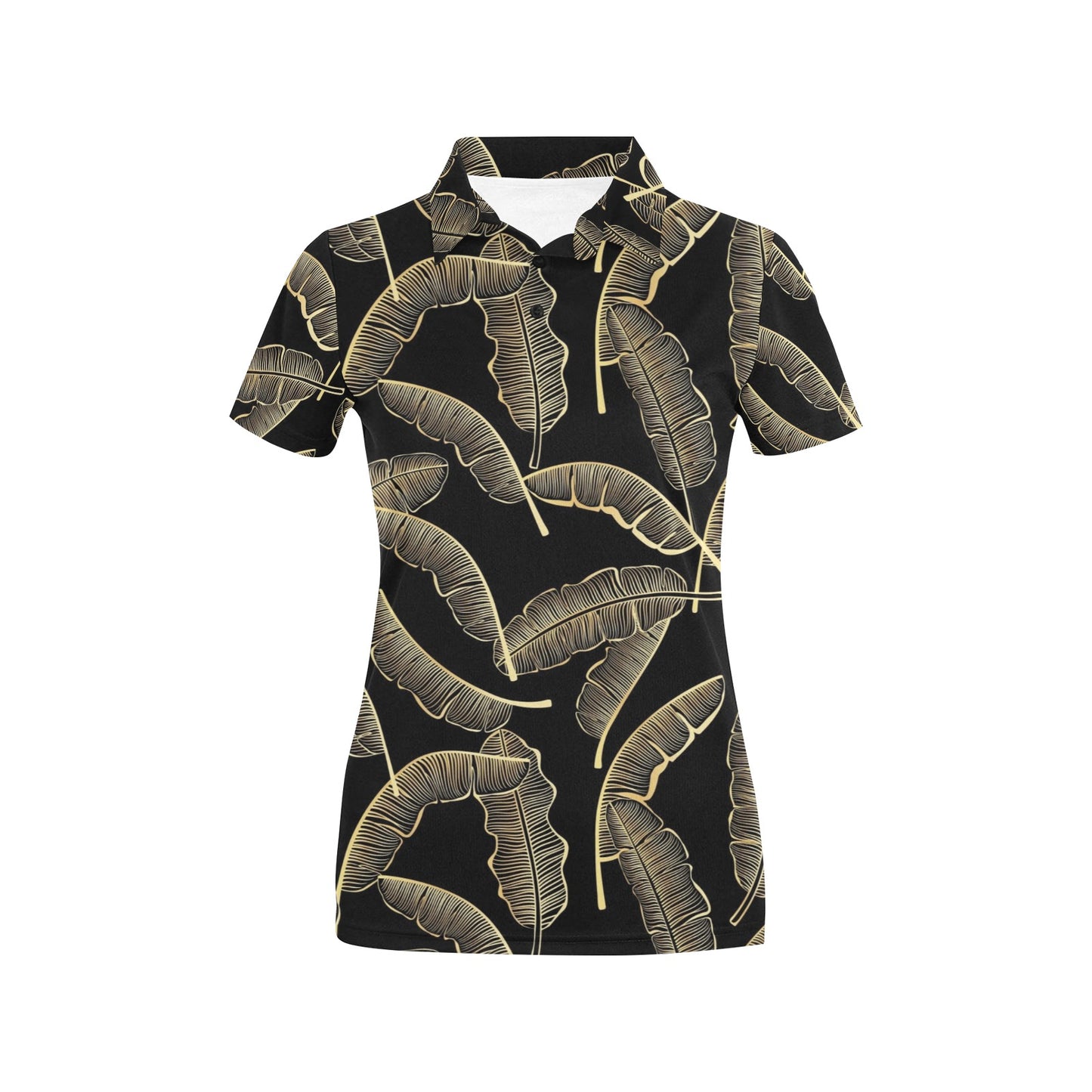 Banana Leaf Pattern Print Design BL07 Women's Polo Shirt