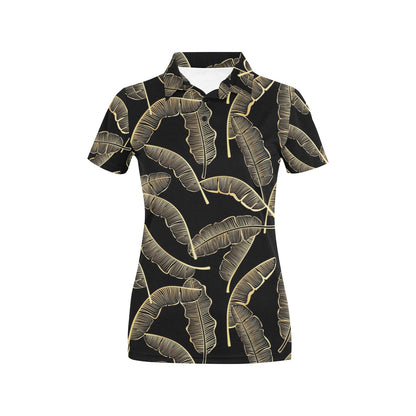 Banana Leaf Pattern Print Design BL07 Women's Polo Shirt