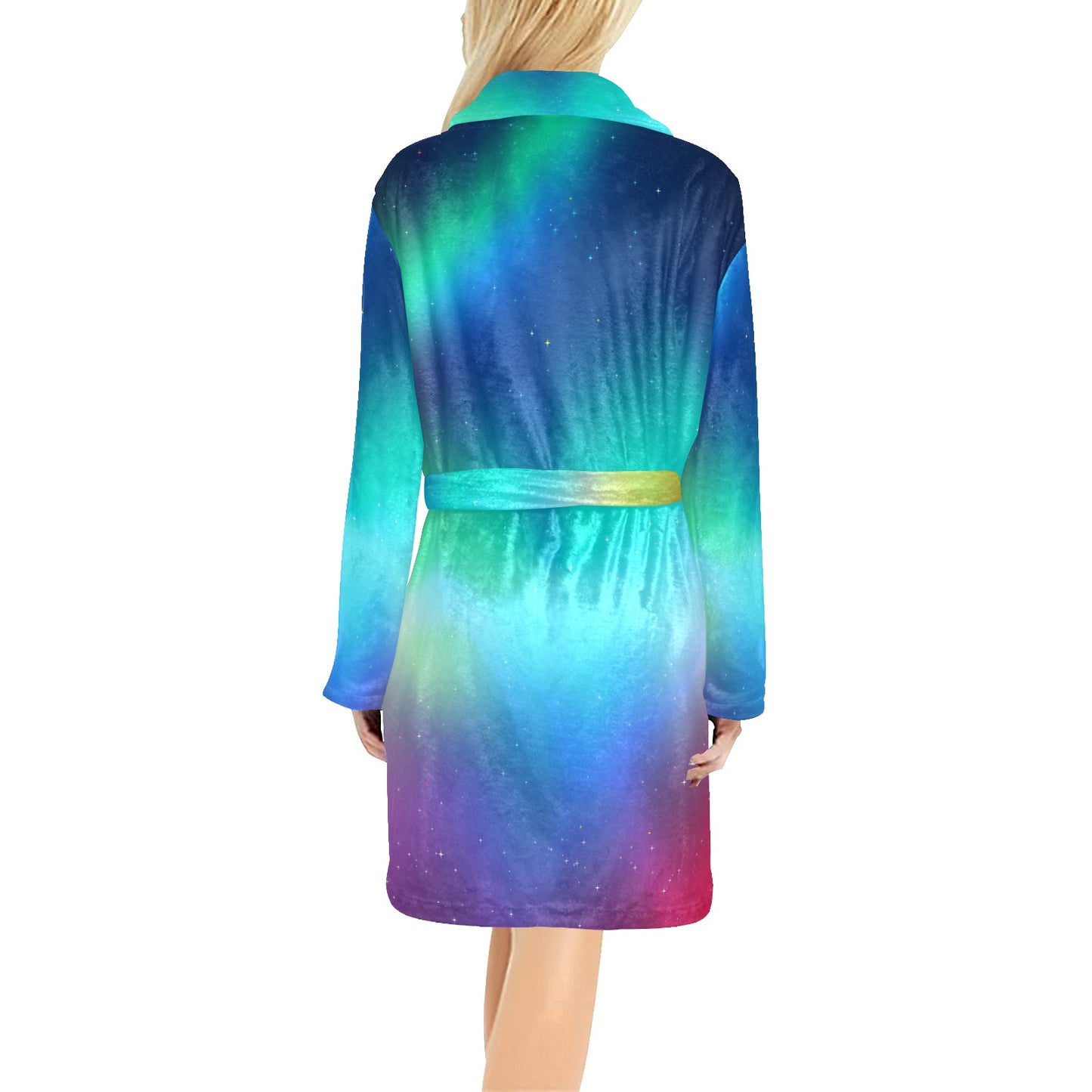 Aurora Borealis Pattern Print Design 02 Women's Fleece Robe