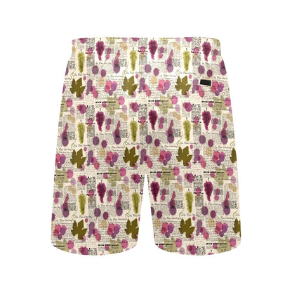 Wine Style Design Print Men's Swim Trunks Beach Shorts