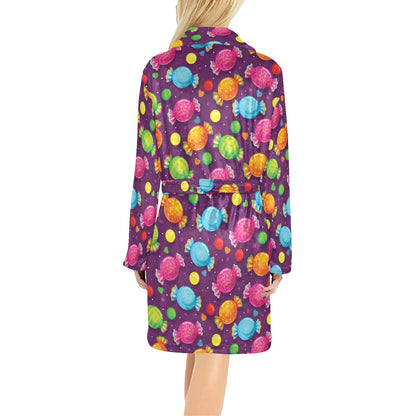 Candy Pattern Print Design CA05 Women's Fleece Robe