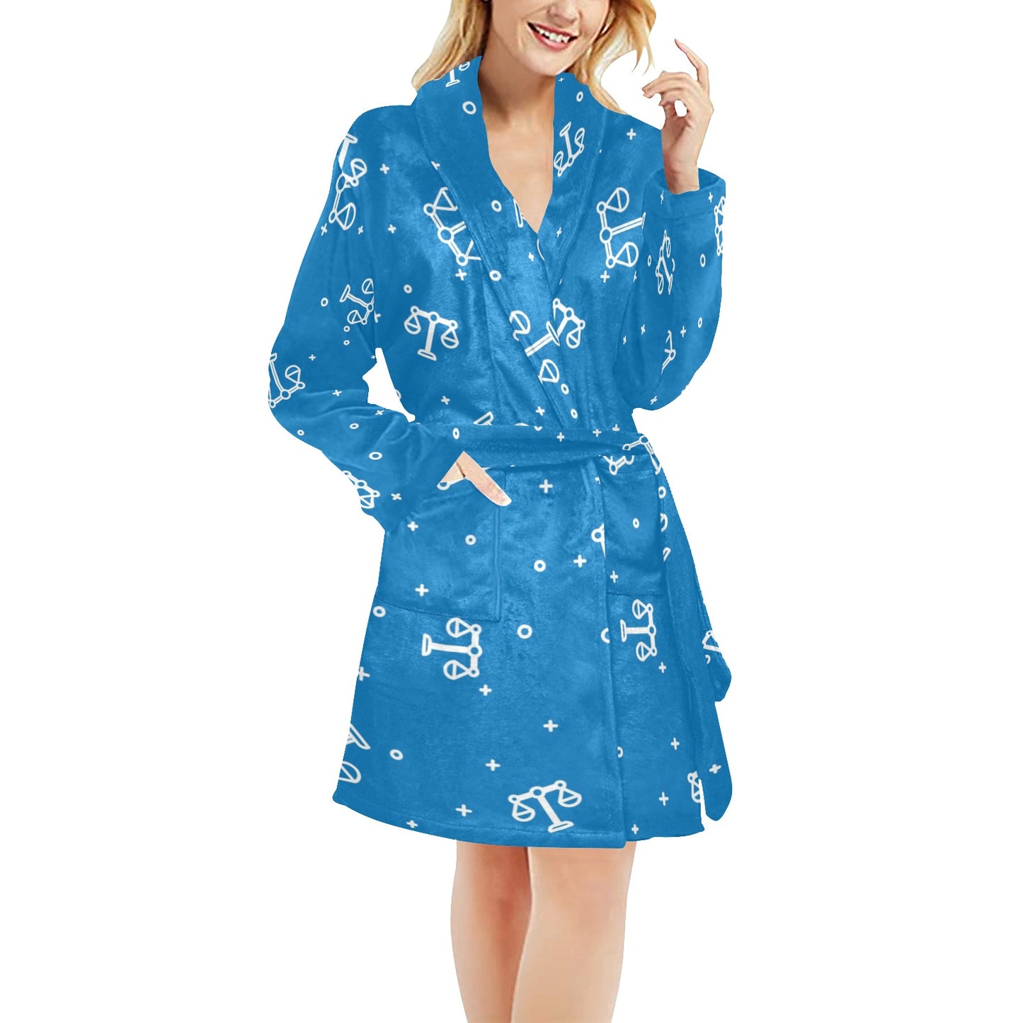 Libra Pattern Print Design 05 Women's Fleece Robe