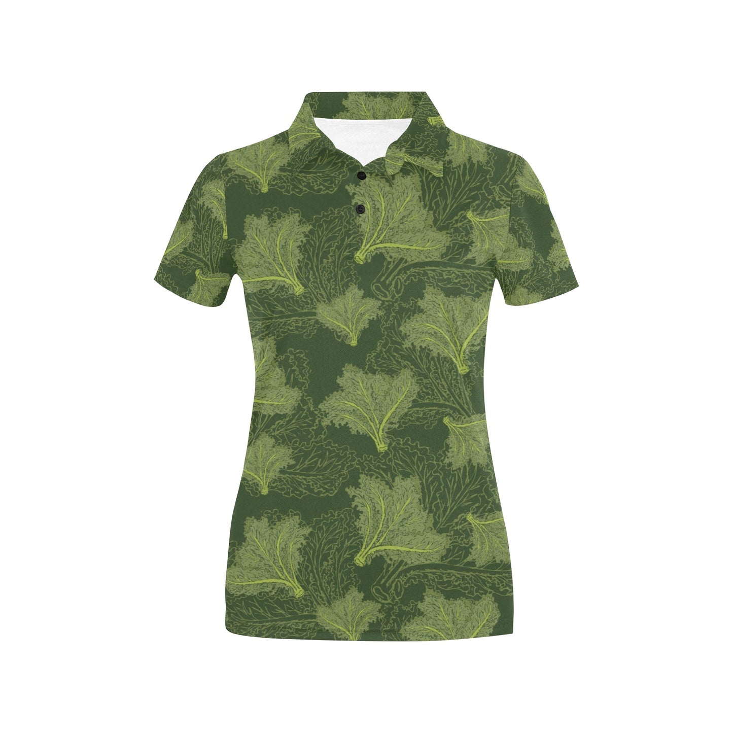 Kale Pattern Print Design 01 Women's Polo Shirt