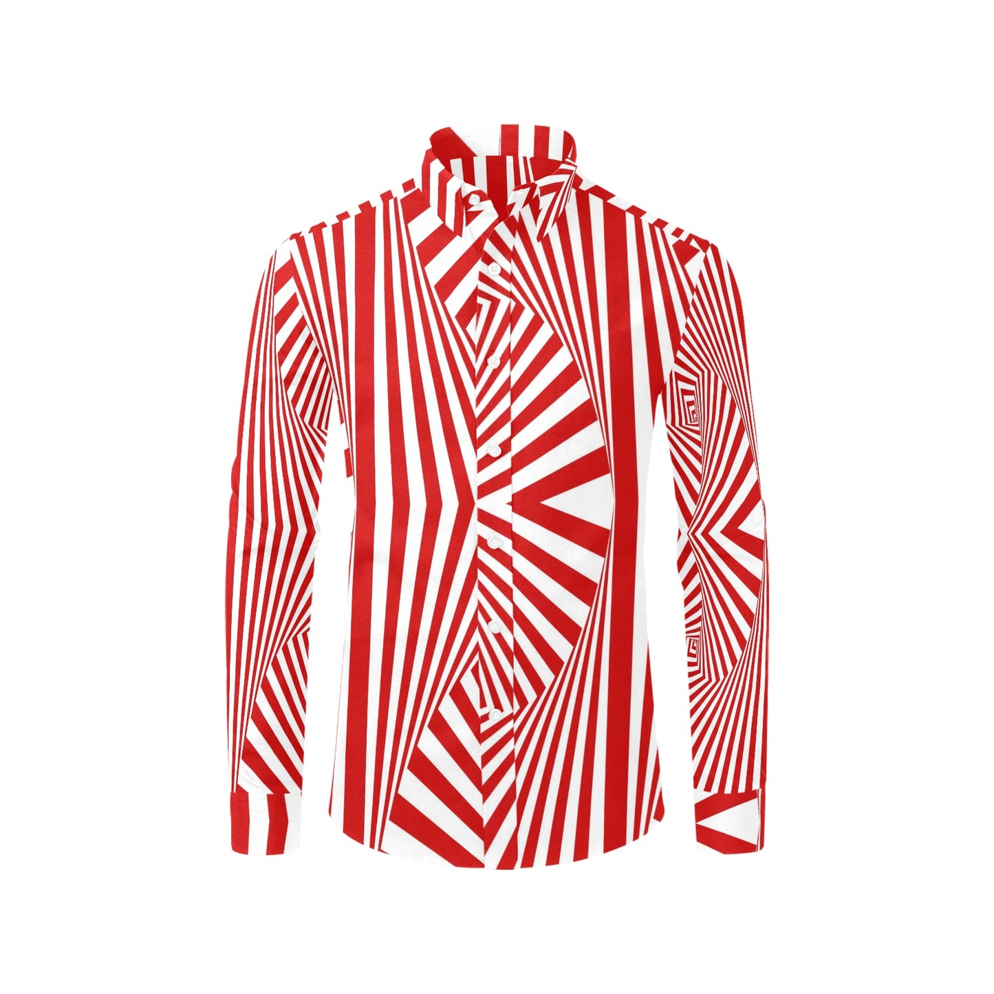 Vortex Print Design LKS304 Men's Long Sleeve Dress Shirt
