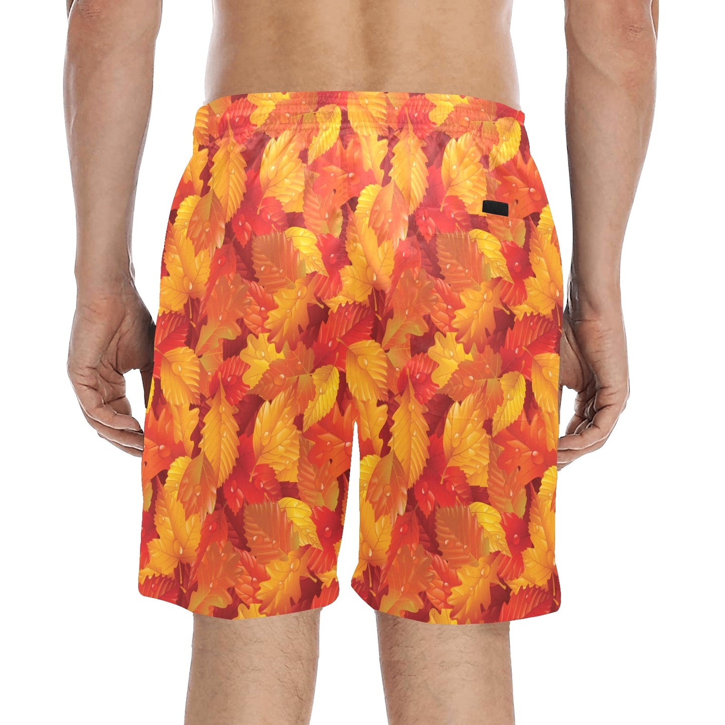 Elm Leave Autum Print Pattern Men's Swim Trunks Beach Shorts
