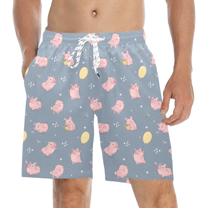 Pig Print Design LKS405 Men's Swim Trunks Beach Shorts