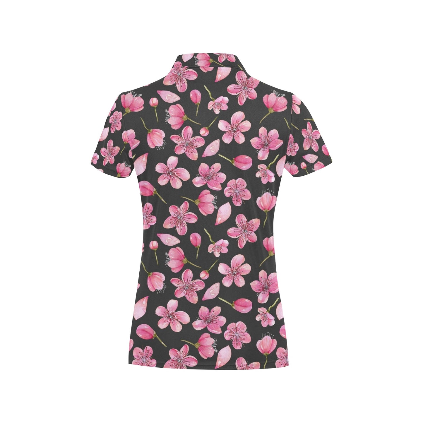 Apple blossom Pattern Print Design AB03 Women's Polo Shirt