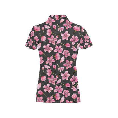 Apple blossom Pattern Print Design AB03 Women's Polo Shirt