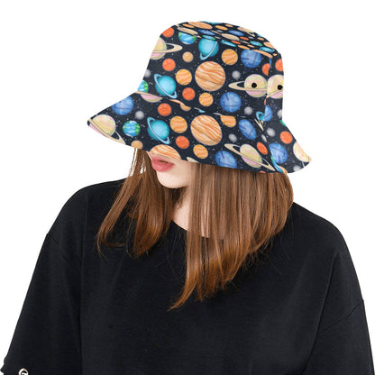 Planet Colorful Print Design LKS301 Unisex Bucket Hat