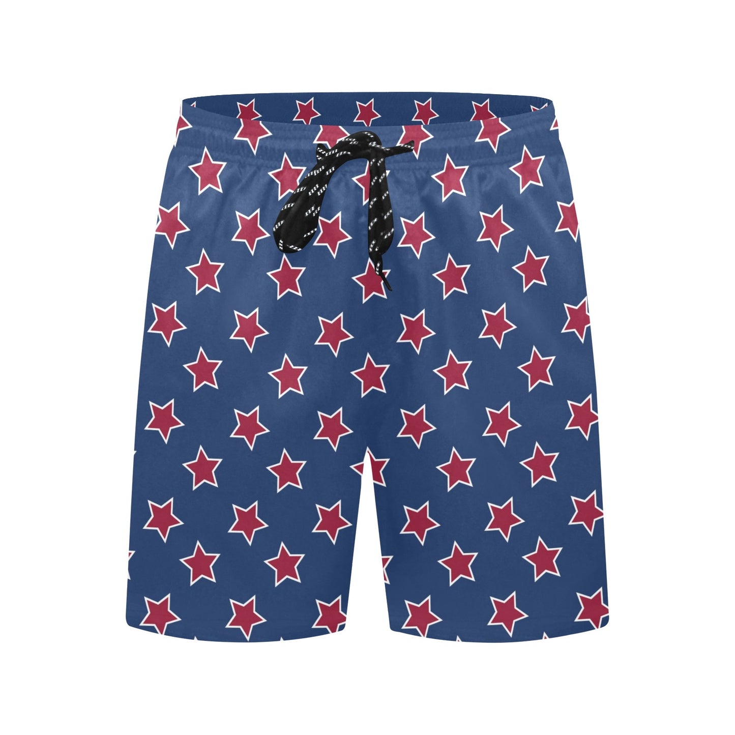 Star Red Blue Print Design LKS301 Men's Swim Trunks Beach Shorts