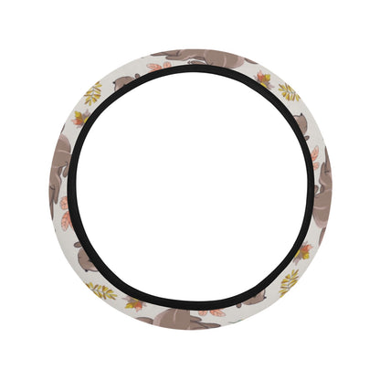 Squirrel Print Design LKS307 Steering Wheel Cover with Elastic Edge