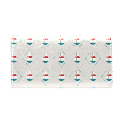 Sailboat Print Design LKS301 Women's Trifold Wallet