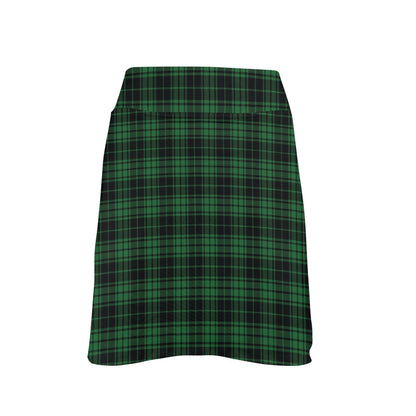 Green Tartan Plaid Pattern 17" Golf & Pickleball Skort with Pockets