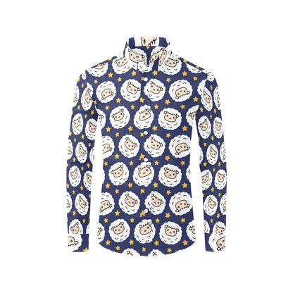 Sheep Print Design LKS402 Men's Long Sleeve Dress Shirt