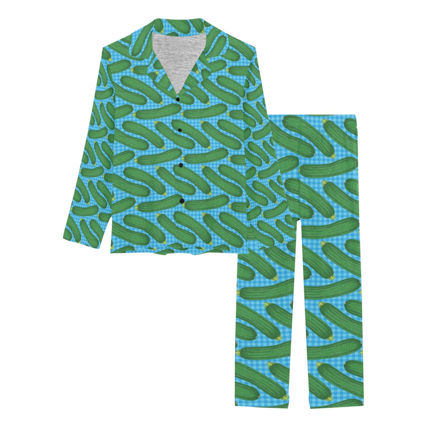 Zucchini Print Design LKS301 Women's Long Pajama Set