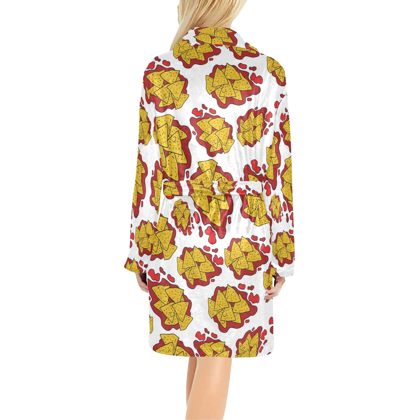 Nachos Pattern Print Design A03 Women's Fleece Robe