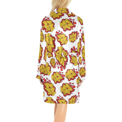 Nachos Pattern Print Design A03 Women's Fleece Robe