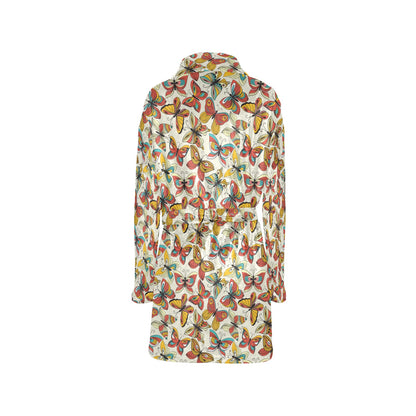 Butterfly Pattern Print Design 02 Women's Fleece Robe