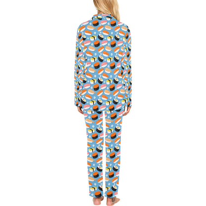 Sushi Print Design LKS304 Women's Long Pajama Set
