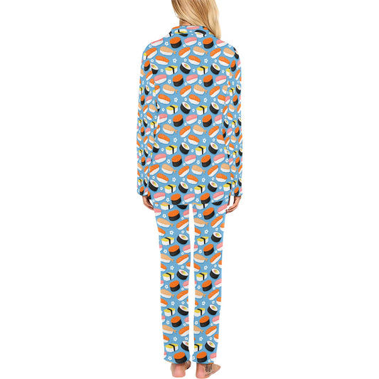 Sushi Print Design LKS304 Women's Long Pajama Set
