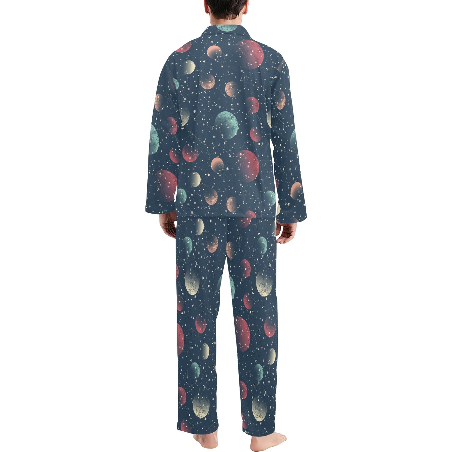 Cosmic Pattern Print Design 04 Men's Long Pajama Set