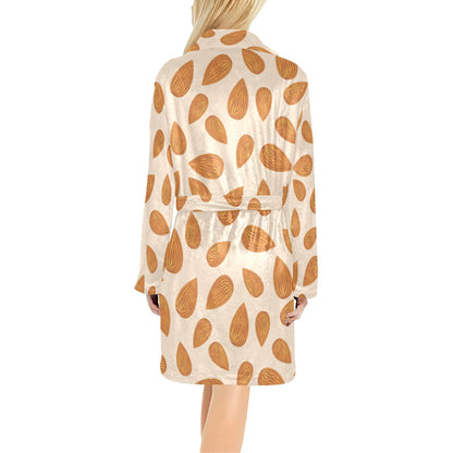 Almond Pattern Print Design 03 Women's Fleece Robe