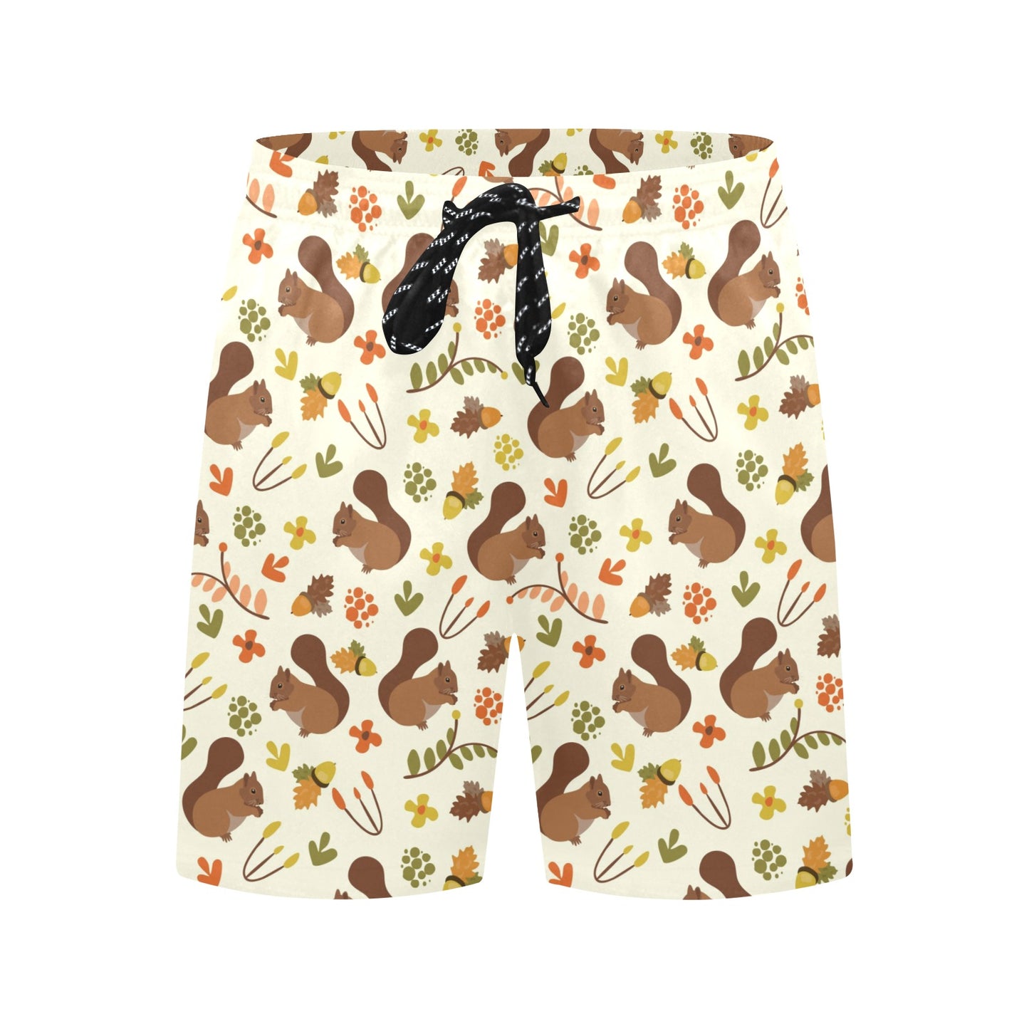 Squirrel Print Design LKS3010 Men's Swim Trunks Beach Shorts