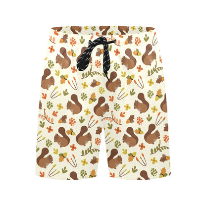 Squirrel Print Design LKS3010 Men's Swim Trunks Beach Shorts