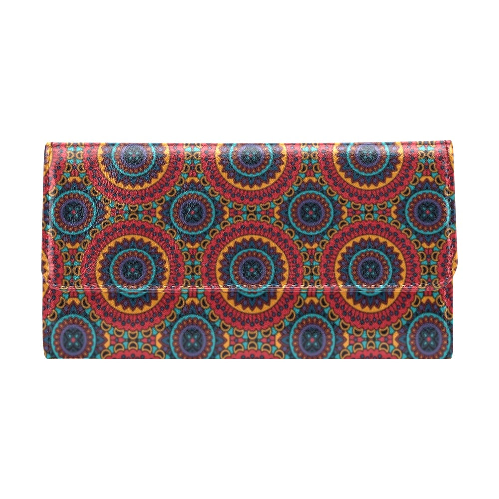 Bohemian Mandala Style Print Women's Trifold Wallet
