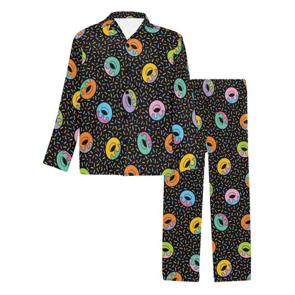 Donut Pattern Print Design DN012 Men's Long Pajama Set
