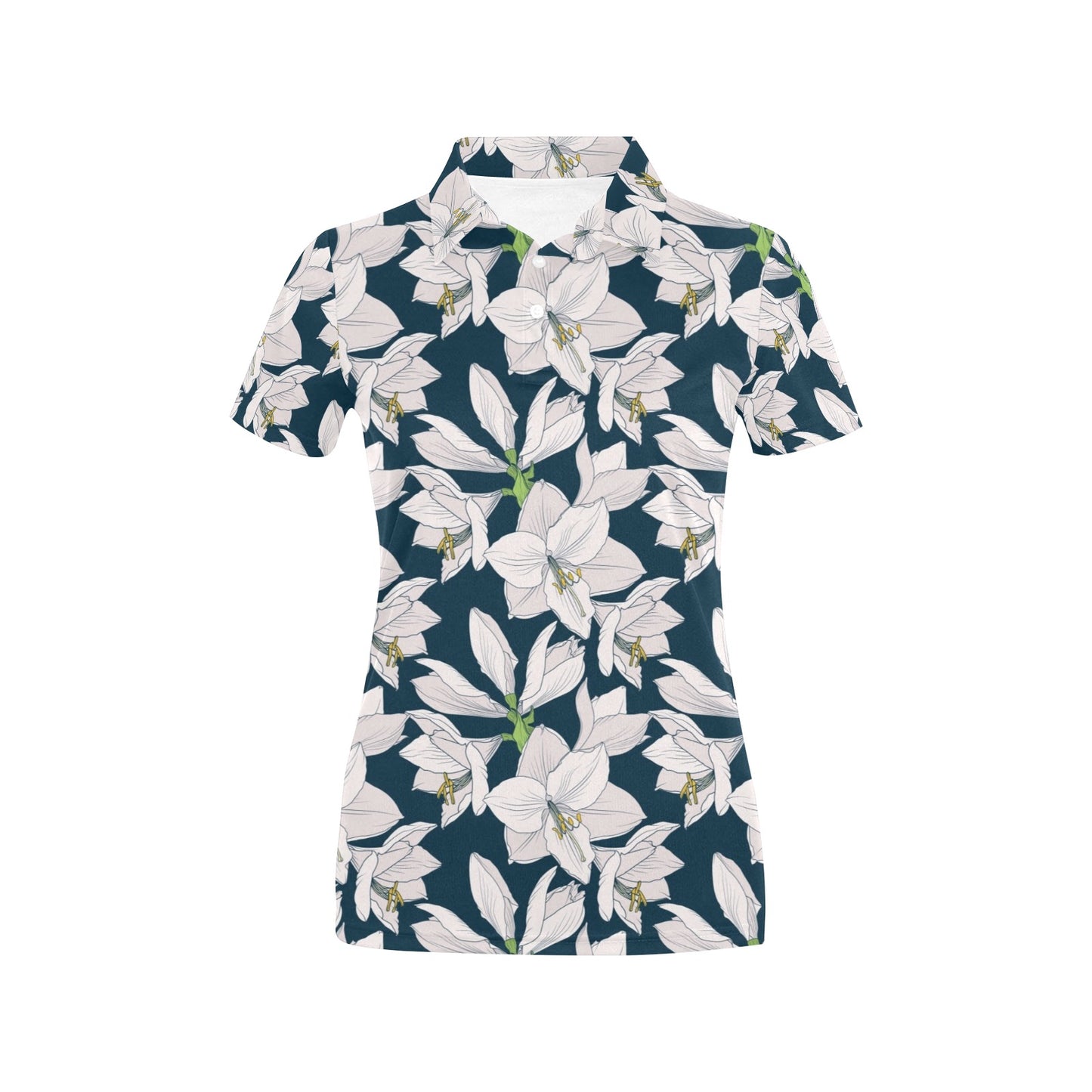 Amaryllis Pattern Print Design AL02 Women's Polo Shirt