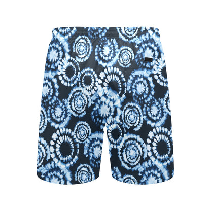 Tie Dye Dark Blue Print Design LKS306 Men's Swim Trunks Beach Shorts