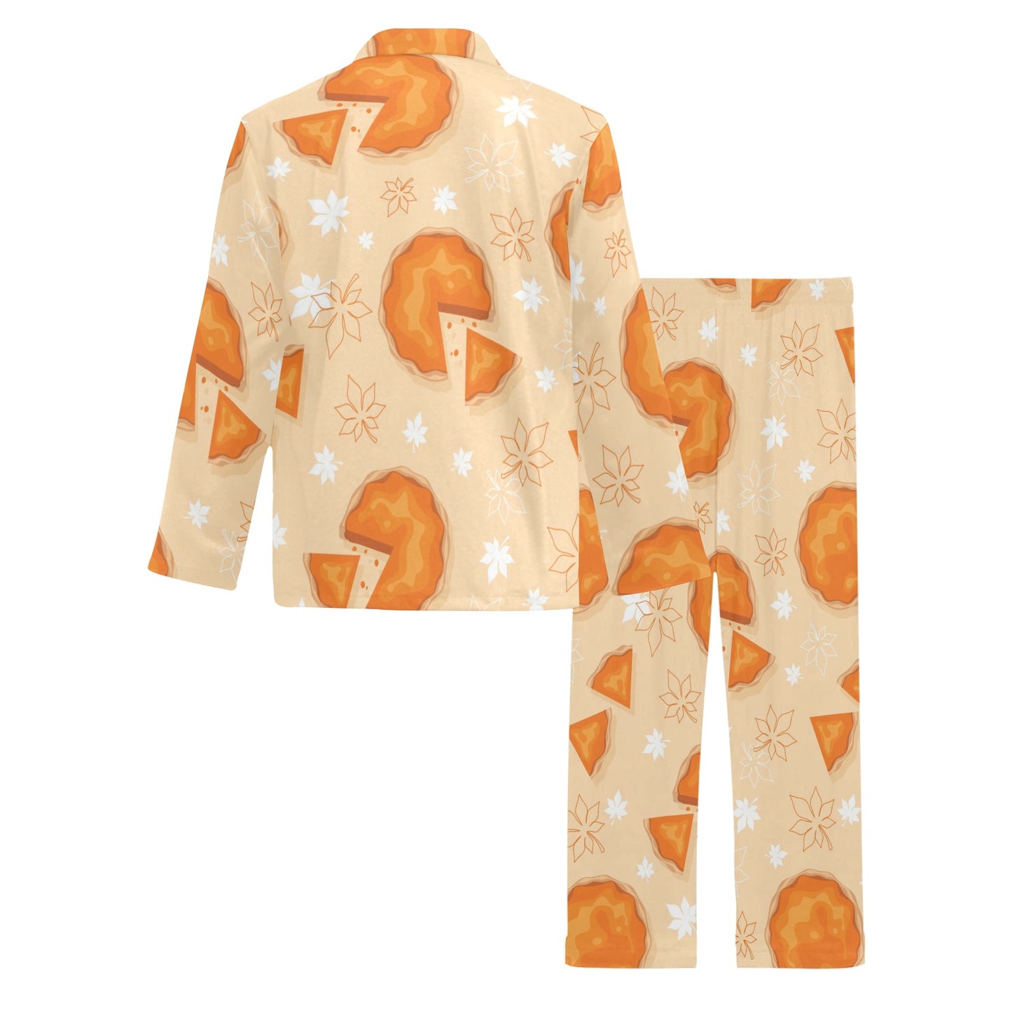 Pie Pattern Print Design A01 Men's Long Pajama Set