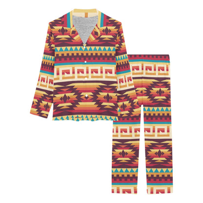 Tribal Aztec Vintage Women's Long Pajama Set