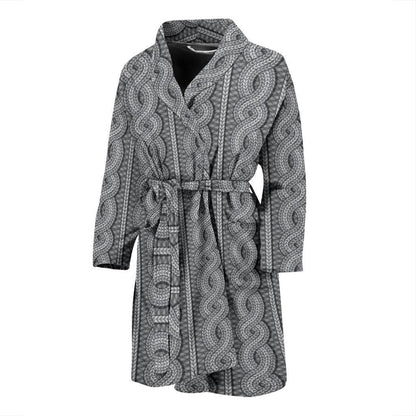 Cable Knit Pattern Print Design 01 Men Bathrobe-JORJUNE.COM