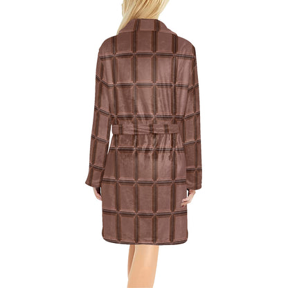 Chocolate Pattern Print Design 03 Women's Fleece Robe