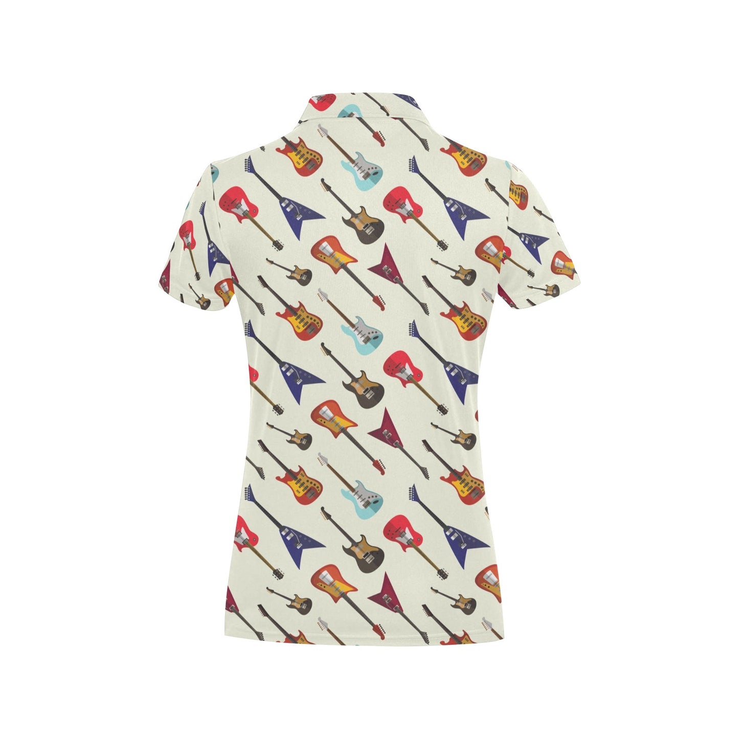 Electric Guitar Print Design LKS404 Women's Polo Shirt