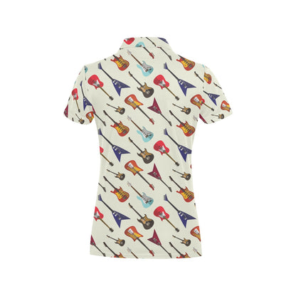 Electric Guitar Print Design LKS404 Women's Polo Shirt