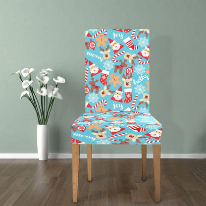 Santa Christmas Themed Print Design LKS306 Dining Chair Slipcover