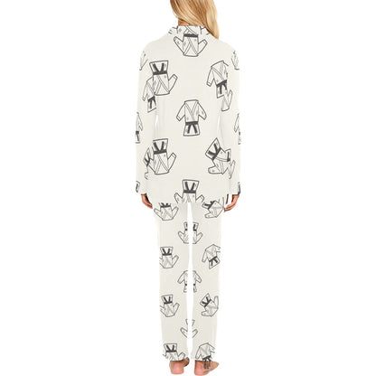 Karate Pattern Print Design 01 Women's Long Pajama Set