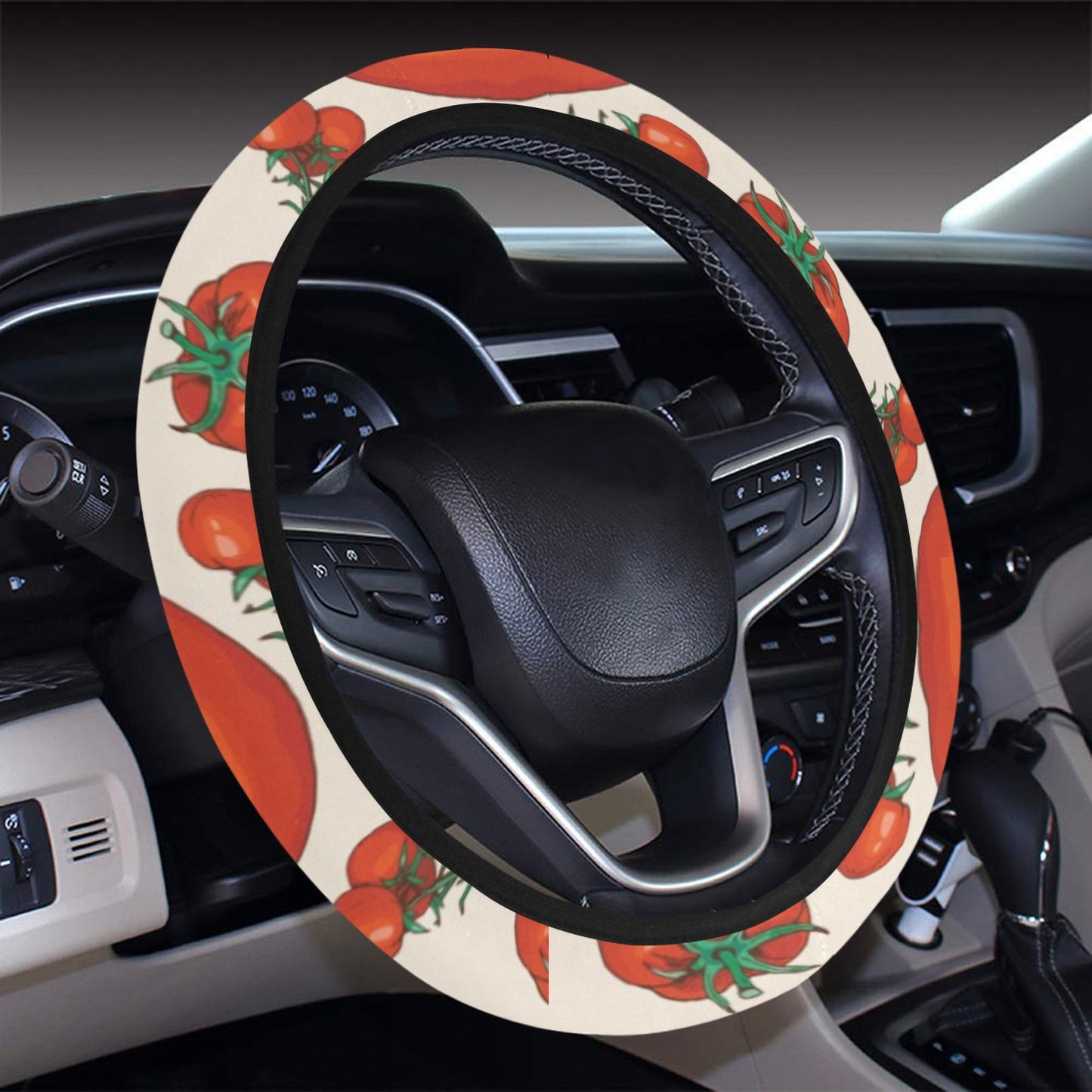 Tomato Print Design LKS302 Steering Wheel Cover with Elastic Edge