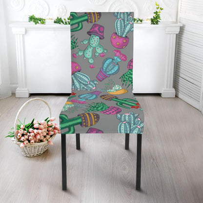 Cactus Colorful Print Pattern Dinning Chair Slipper-JTAMIGO.COM