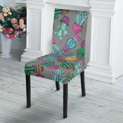 Cactus Colorful Print Pattern Dinning Chair Slipper-JTAMIGO.COM