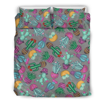 Cactus Colorful Print Pattern Duvet Cover Bedding Set