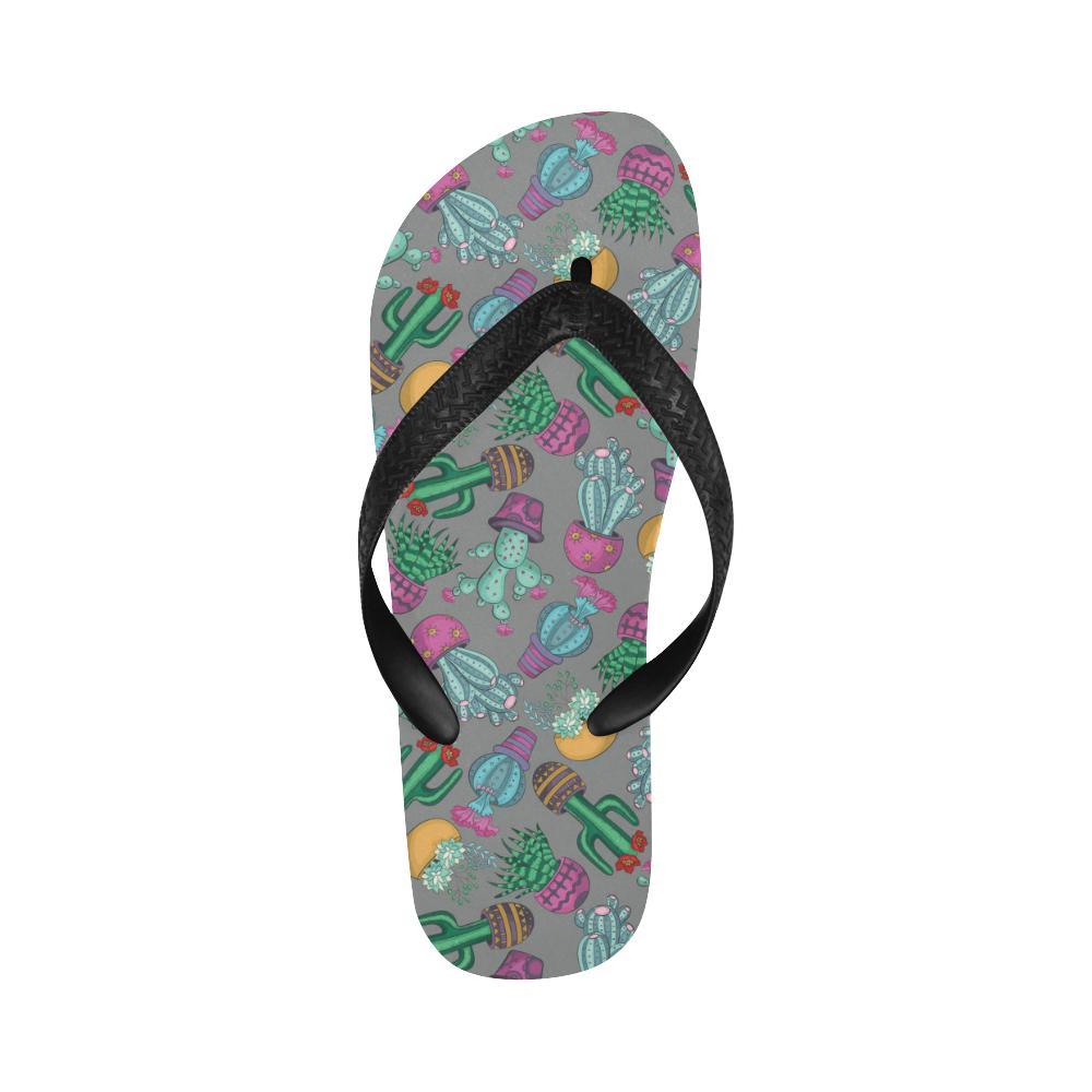 Cactus Colorful Print Pattern Flip Flops-JTAMIGO.COM